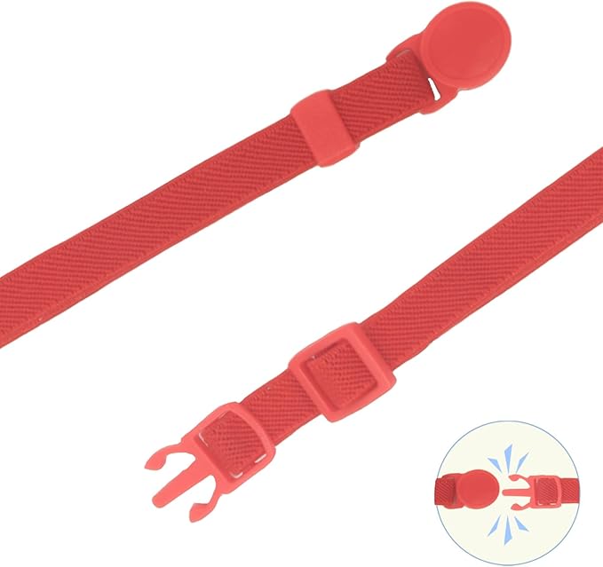 Breakaway Cat Collar with Bell, Safety Buckle Kitten Collar, Elastic Strech Quick Release, Adjustable Lightweight Collars for Girl Boy Cats, Pet Supplies, Accessories, Gifts Red