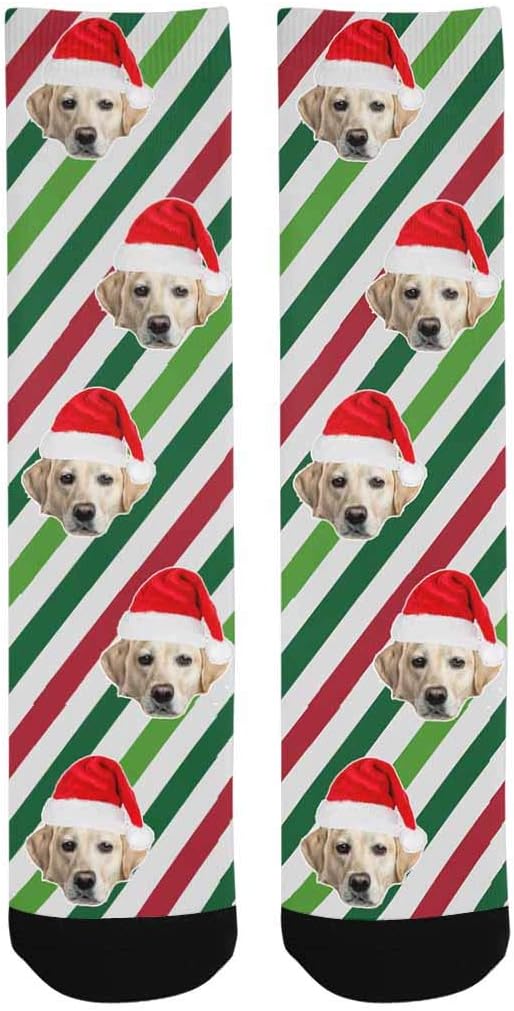Custom Face Socks, Personalized Dog Lover Pet Photo Picture on Socks Unisex Athletic Crew Socks for Men Women