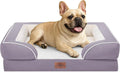 Comfort Expression Orthopedic Dog Bed for Medium Dogs 30x20 Inch, Waterproof Supportive Egg Crate Foam Medium Pet Bed with Removable Bolsters, Dog Couch with Washable Cover & Non-Slip Bottom, Purple