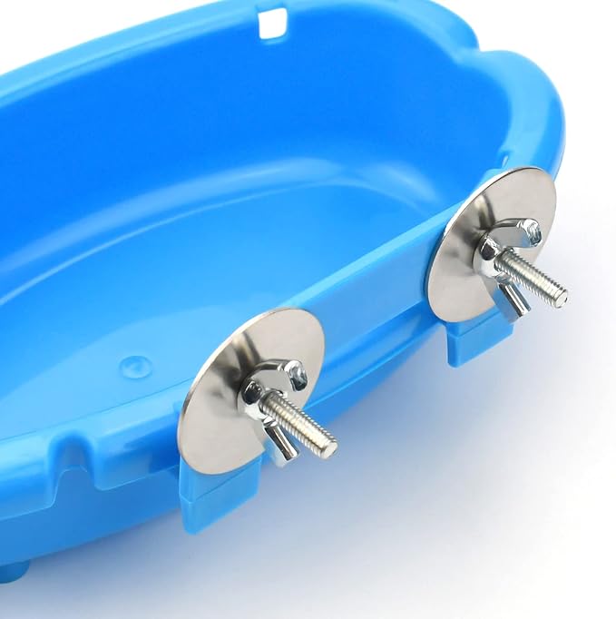 Mygeromon Bird Bath for Cage-Small Tub Bowl for Hang Inside Cage Birdbath Shower for Parrot/Parakeets/Cockatiels/Canary/Budgerigar (Blue)