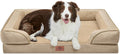 Comfort Expression Orthopedic Dog Bed for Large Dogs 36x27 Inch, Waterproof Egg Crate Foam Large Pet Bed with Removable Bolsters, Dog Couch with Washable Cover & Non-Slip Bottom, Light Brown