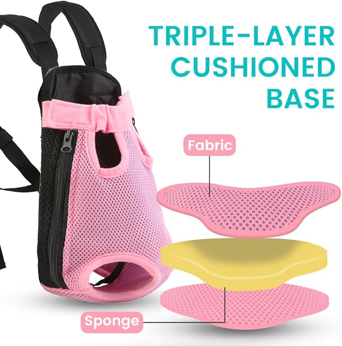 Mosago Dog Backpack Carrier, Thick Straps & Cushion, Pet Sling Front Backpacks for Small Medium Dogs 7-11 Lbs, Legs Out, Adjustable Wearable Puppy Chest Travel Bag, Easy-Fit for Hiking/Walking/Camping