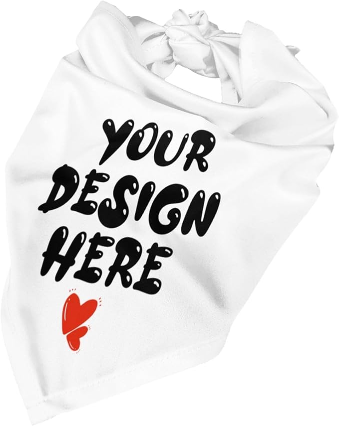 Custom Dog Bandana Add Your Text Photo Name Personalized Neckwear Bandanas Soft Customized Pet Scarf with Your Design Funny Gifts for Cat Dog Pet Style 06
