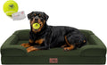 Orthopedic Dog Bed for Extra Large Dogs, XXL Waterproof Egg Crate Memory Foam Pet Bed Bolsters with Removable Washable Cover & Non-Slip Bottom, Tennis Ball Toy, 45x35