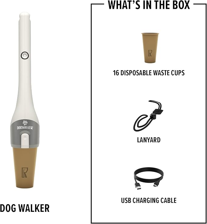 Dirt Devil Dogwalker Pet Waste Vacuum, Portable Handheld Vacuum, No-Contact Poop Scooper for Dogs, Ideal for Dogs up to 50 Pounds, Dog Poop Scooper for Yard Cleanup and Walks