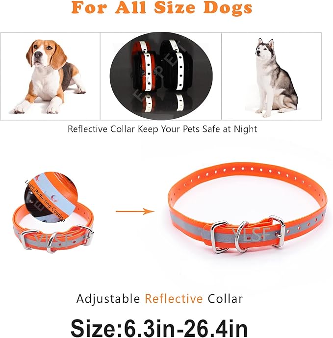 Dog Collar Strap for Most of Electronic Training Shock Collar Receivers-Adjustable Durable Waterproof Odorless 3/4 Inch Collar Replacement for Barking Fence-Pet TPU Collar Strap