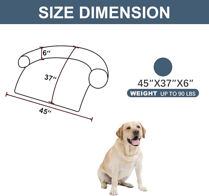 Tinaco Calming Dogs/Cats Bed Mats, Dog Pad Washable Removable Couch Cover, Plush Long Fur Mat for Pets, Waterproof Lining, Perfect for Small, Medium and Large Dogs and Cats (Navy Blue, 45"x37")