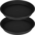 2 Pack of 10 inch Plant Saucer Gray, Heavy Duty Plastic Plant Saucer 10 inch Round, Durable Plant Tray for Pots, Plant Saucers for Indoors, Plant Trays for Planter 9"/10" (10", Black)