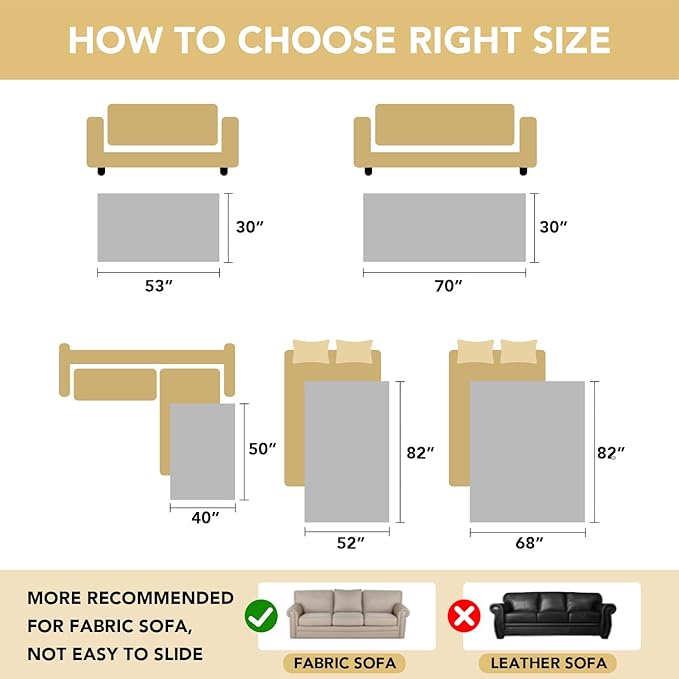 H.VERSAILTEX Non Slip Pet Couch Cover Chenille Dog Bed Protector Thick Soft Sofa Slipcover Pet Friendly Washable Couch Cushion Covers for Pets (68" x 82", Gray)