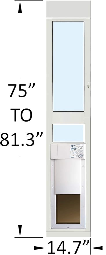 Power Pet Automatic Sliding Glass Patio Pet Door by High Tech Pet - Pet Operated Dog Door, Heavy-Duty Aluminum Frame (75" - 80 1/4"), Secure, Air Tight, for Cats and Dogs up to 30 lbs. Easy Install