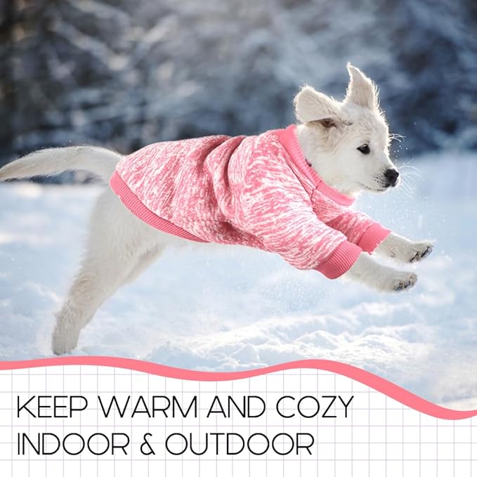 3 Pack Dog Sweaters for Small Dogs Girl Boy Winter Fleece Clothes Warm Soft Dog Sweatshirt Outfit for Dogs Cats Pet Apparel