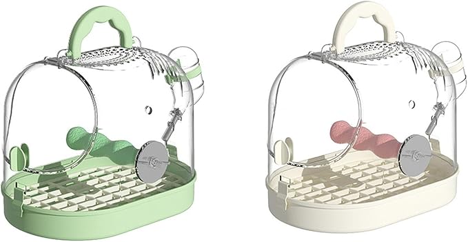 Easy to Carry Bird Cage with Watering Bottle High Ventilated Carriers Travel Cage for Outdoor Portable Hamster Carriers Travel Birdcage