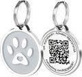 Pet Dwelling QR Code Pet ID Tag – Smart Dog & Cat ID Tags for Pet Safety, Free Personalized Online Profile, Instant Scan Alerts, AI Insights (Gray Paw)