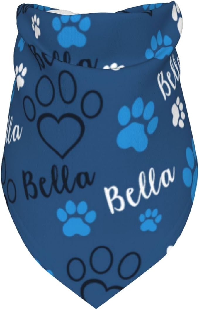 Custom Pet Scarf Personalized Dog Bandana with Name Personalized Add Your Text Bibs Triangle Head Scarfs Gift for Small Medium Large Dogs Cats Baby Puppy Pets Accessories