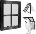NAMSAN Dog Screen Door, Passage Size 12 x 16 inches, Dog Door for Screen Door, Large Pet Door for Sliding Door, Magnetic Automatic Closing, Self-Assembly, Lockable, Black