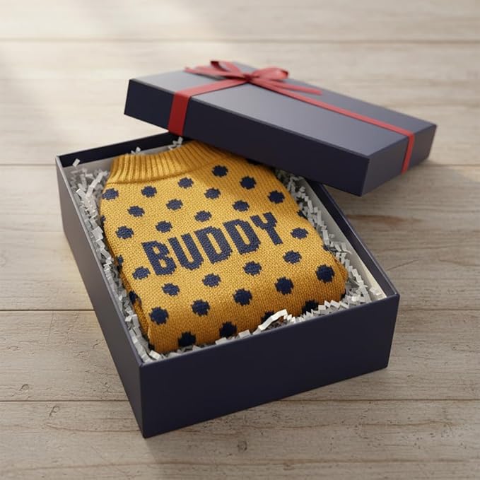 Custom Knit Sweater for Dogs and Cats with Personalized Name, Polka Dot Pattern, Soft Knit Winter Apparel, Cozy and Stylish Pet Clothing, Idea for Pet Lovers
