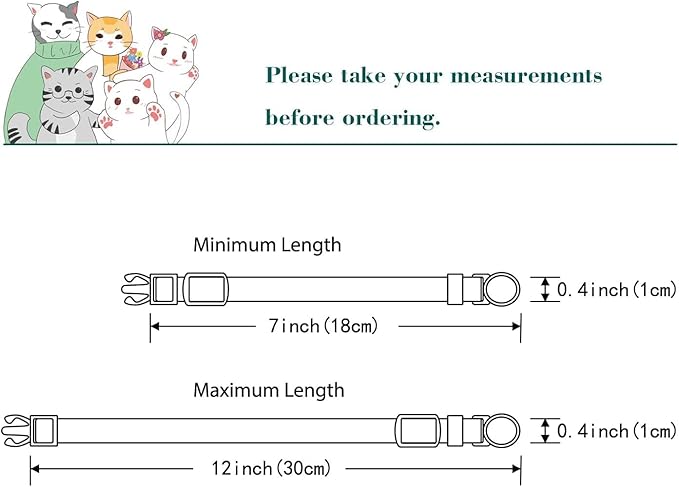 Yizepet Cat Collars, Breakaway Kitten Collar, Cute Kitty Collar in 2 Pack, Pet Supplies Accessories