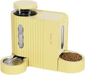 Gardner Pet Gravity Automatic 2-in-1 Pet Feeder, 0.8 Gallons*2 Cat Feeder and Water Dispenser Set, 100% BPA-Free and Stainless Steel Water Bowl for Dogs, Cats, Rabbits, Puppies (Yellow)