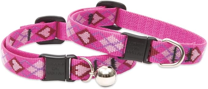 LupinePet Originals 1/2" Puppy Love Cat Safety Collar , 8-12"