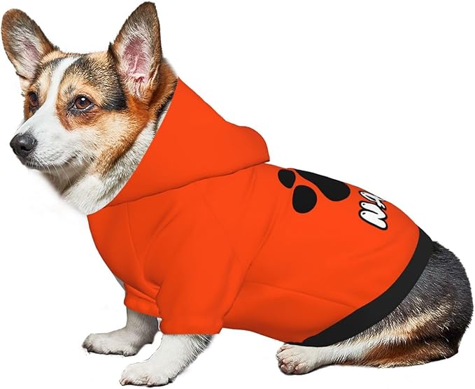 Custom Dog Hoodie Soft Add Your Own Personalized Photo Text Name Logo Dog Clothes for Puppy Sweatshirt Hooded for Small Medium Large Dogs Girl/Boy Cats OrangeRed