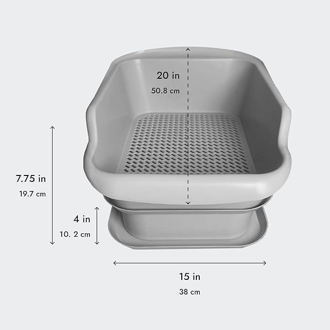 Mr Catman Wood & Pine Pellet Cat Sifting Litter Box Kitty Litter System, Sifter Pan & Extra-Large 7-Day Waste Storage Tray - Less Tracking, Easy Clean, Non-Stick, Odor Control, Anti-Leakage