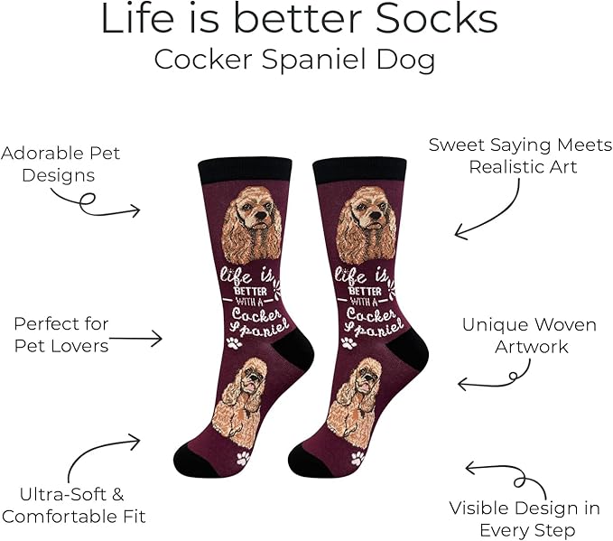 E&S Pets Pet Lover Socks - Dog & Cat Socks - Unisex Novelty Gifts