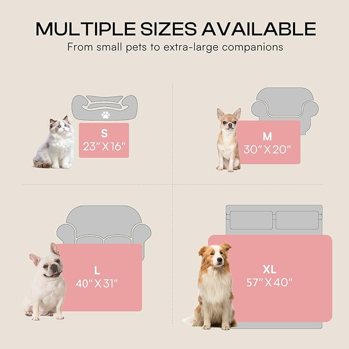 Luciphia Soft 300GSM Fleece Pet Blanket for Small Medium Large Dogs Washable 3D Textured Flannel Cat Puppy Decorative Furniture Protector Throw Durable Grey, XL(57''x40'')