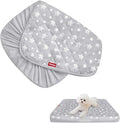 Waterproof Dog Bed Covers Replacement Washable Pet Hair Easy to Remove, Noiseless Quilted Puppy Pet Bed Cover Lovely Grey Star Print 15x20 Inches, for Dog/Cat, Cover Only
