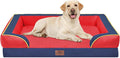 Comfort Expression Orthopedic Dog Bed for Extra Large Dogs 42x30 Inch, Waterproof Egg Crate Foam XL Pet Bed with Removable Bolsters, Dog Couch with Washable Cover & Non-Slip Bottom, Kansas