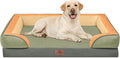 Comfort Expression Orthopedic Dog Bed for Extra Large Dogs 42x30 Inch, Waterproof Egg Crate Foam XL Pet Bed with Removable Bolsters, Dog Couch with Washable Cover & Non-Slip Bottom, Avocado