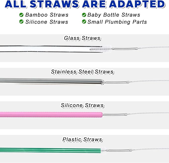 2 Pcs Long Tube Cleaner Brush, Extra Long Pipe Tube Cleaner Flexible Longs Drain Brush Bristles Drain Cleaning Brushes 55 Inch Nylon Spring Aquarium Filter Brushes for Home Kitchen Automotive