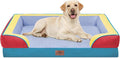 Comfort Expression Orthopedic Dog Bed for Extra Large Dogs 42x30 Inch, Waterproof Egg Crate Foam XL Pet Bed with Removable Bolsters, Dog Couch with Washable Cover & Non-Slip Bottom, Funfetti Fiesta