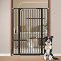 Fairy Baby 51.18" Extra Tall Cat Gate for Doorway, 29.5"-40.5" Extra Wide Pet Gate Dog Barrier Indoor for Cats Dogs, Kid Puppy Dog Gate No Jumping Over & No Climb, Metal Child Safety Proof Gate, Black