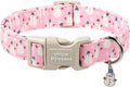 Unique Style Paws Christmas Dog Collar,Pink Snowman Print Dog Collar for Small Dogs,Soft Cotton Puppy Collars with Adjustable Buckle for Small,Medium,Large Dogs