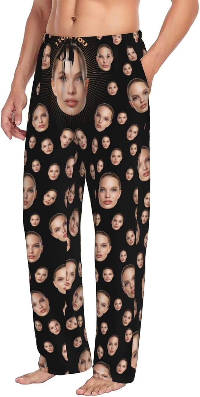 Custom Pajama Pants with Face customized PJ Pants Christmas Valentine gifts for Men Women