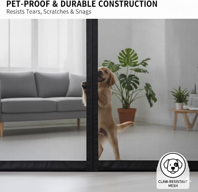 Premium Magnetic Screen Door, Heavy-Duty Reinforced Mesh, Ultra-Dense Weave, Smooth Auto-Close, Pets & Kids – Hands-Free, No-Gap Seal