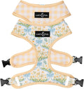 Lucy & Co. Sunshine and Daffodils Reversible Dog Harness, Adjustable Comfort Fit with Dual Leash Attachments, X-Large