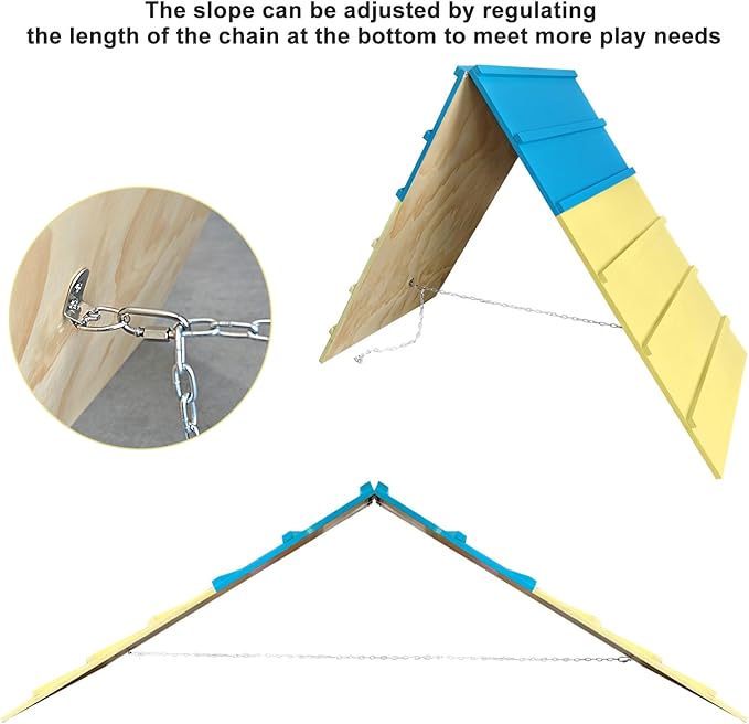Dog Agility Course Backyard Equipment for Small & Medium Dogs, Puppy Agility Training A-Frame, Pony & Lamb Jumping Obstacle Course Ramp & Playground