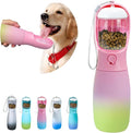 Dog Water Bottle Portable, 19Oz Large Capacity Dog Water Dispenser, Food Grade Pet Accessories for Small Dogs Large Breed, Travel Pet Water Bowl for Outdoor, Dog Birthday Gifts (Pink&Green)