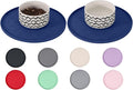 Comtim Waterproof Dog Food Mat - 2 Pack Silicone Pet Food Mat Dog Food Bowl Mats Cat Water Mats Eating Tray, Non-Slip Pet Placemat with Lip for Messy Drinkers to Protect Floor,Navy Blue 11"×11"