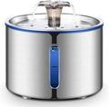 Cat Water Fountain, 84oz/2.5L Stainless Steel Pet Water Fountain, Automatic Dog Water Dispenser with Water Level Window, Ultra-Quiet Pump, Perfect for Cats, Dogs and Multiple Pets