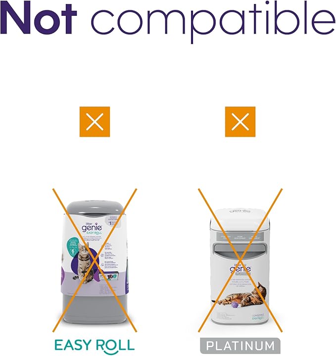 Litter Genie Refill Bags | Standard 4-Pack, 56 total ft | Up to 8 Months of Supply | Ultimate Odor Control Cat Litter Bags