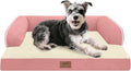 Small Dog Bed Waterproof Orthopedic Dog Beds for Medium Sized Dogs Comfy Pet Cat Bed with Sides, Washable Removable Cover