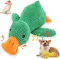 Dog Toys for Aggressive Chewers,2025 Upgraded Dog Chew Toys for Small Large Dogs,Indestructible Puppy Teething Toys,Plush Yellow Stuffed Duck Toy (Green, Large)