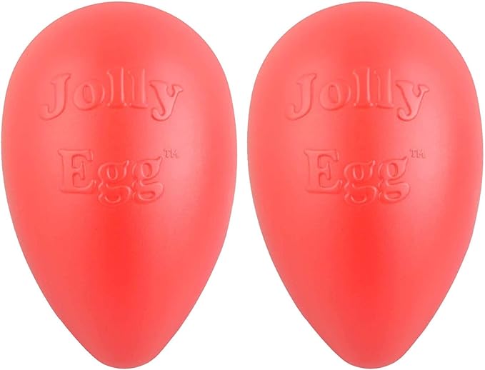 Jolly Pets Jolly Egg Dog Toy, 8 Inches/Medium, Red (JE08 RD) (Pack of 2)