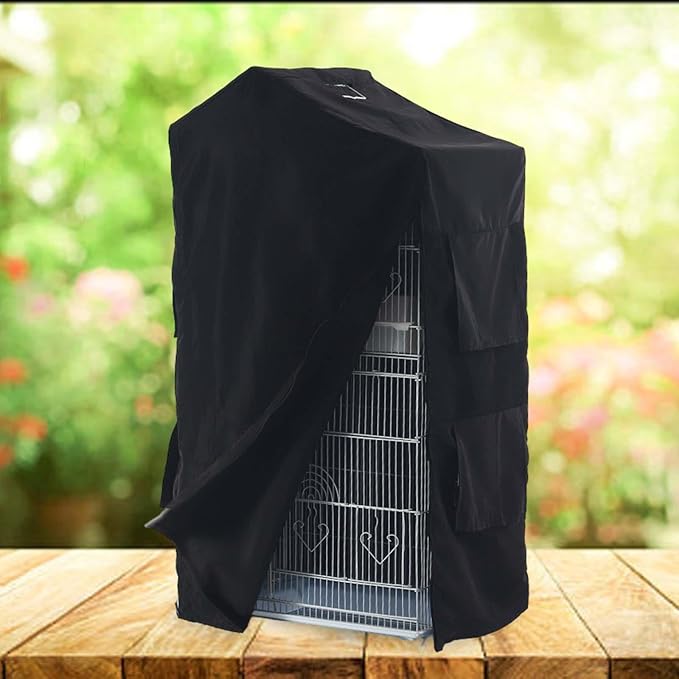 Bird Cage Cover,Blackout Cover Shading Cloth, Washable Birdcage Cover, Windproof for Parrot Parakeets Lovebirds Macaw Square Cages Accessories
