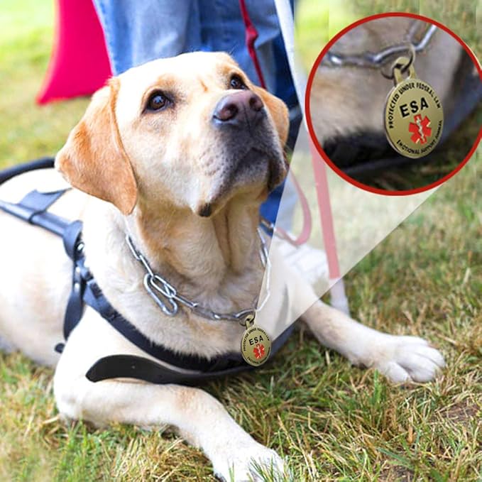 ESA tag Emotional support animal tag emotional support animals ID emotional support dog vest Service Dog animal ESA service dog patch tag collar tags for small dogs collars medical patches sevice esa