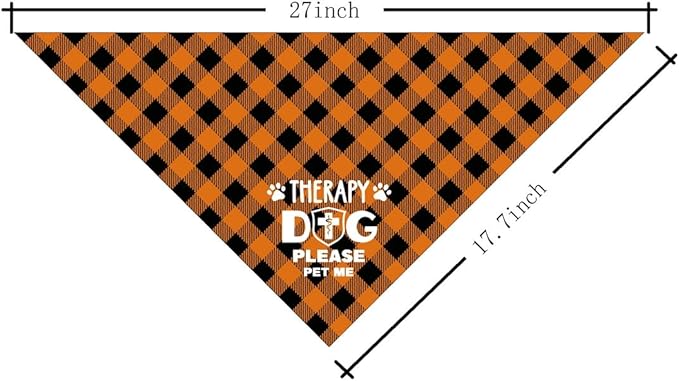 Dog Bandana, Therapy Dog Please Pet Me with, Dogs Scarf Classical Printing, Dogs Scarf Accessories, Doggy Kerchief Pet Kerchief, Christmas Birthday Thanksgiving Doggy Gift A03