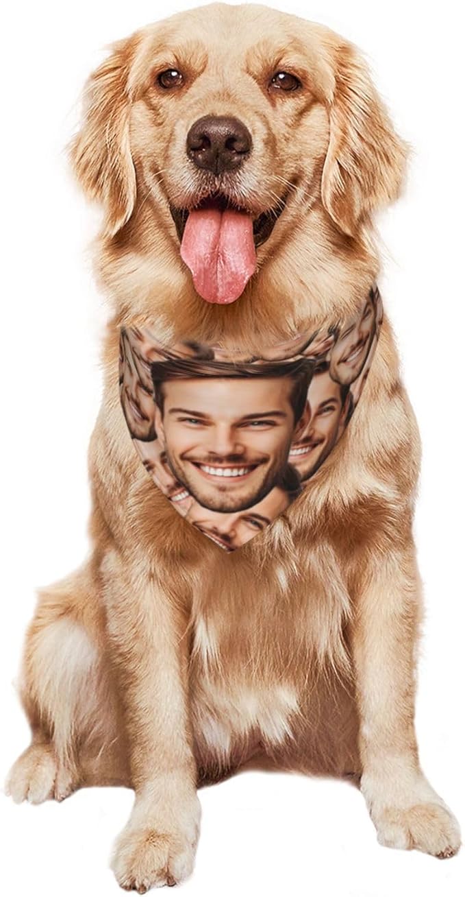 Custom Dog Bandana for Cat Dog Pet Add Your Design Personalized Neckwear Bandanas with Your Text Logo Image Customized Pet Scarf Funny Gifts Style 01