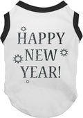 Petitebella Bling Happy New Year Puppy Dog Shirt (White/Black, Large)